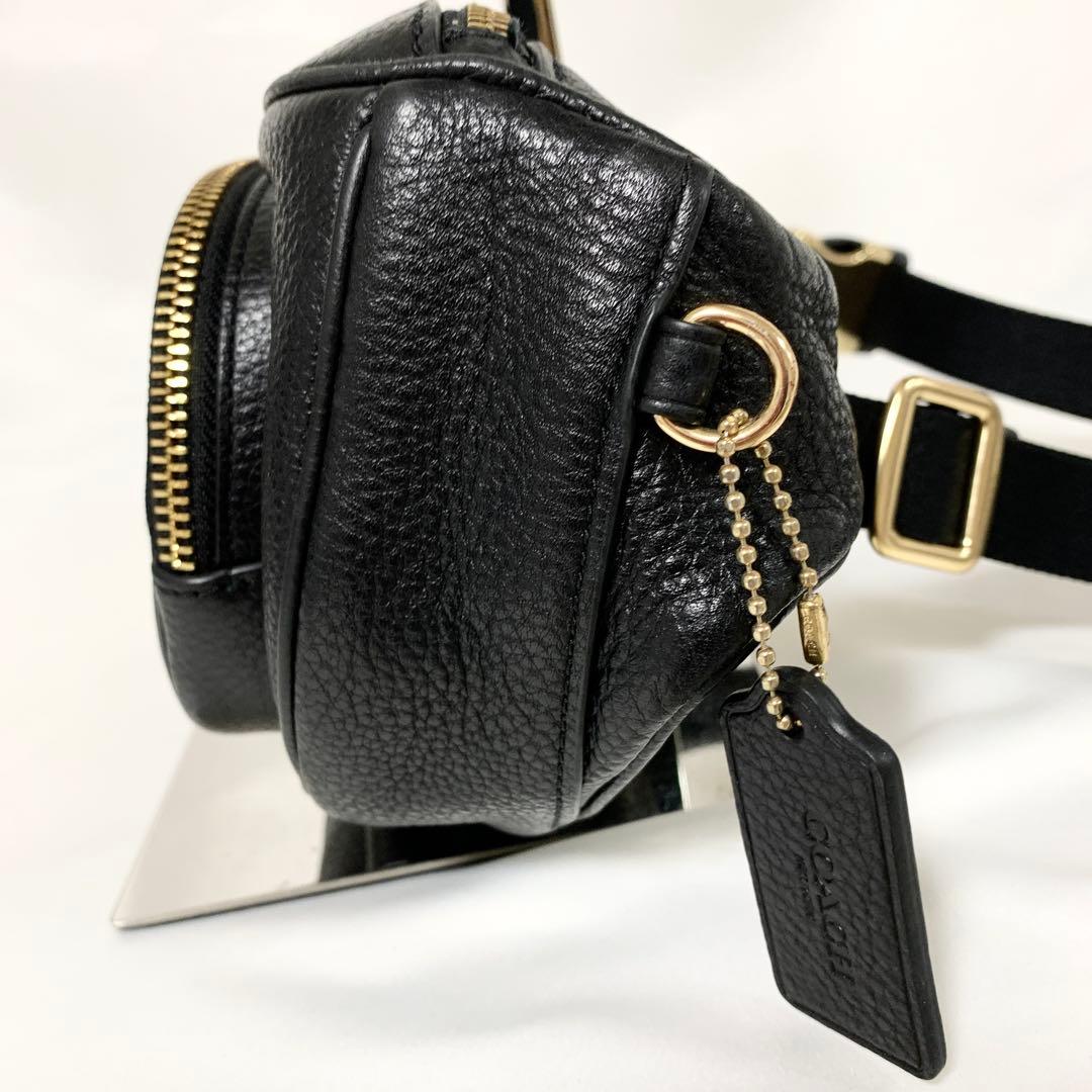 COACH コーチ ボディバッグ レザー ロゴ 6488 ブラック