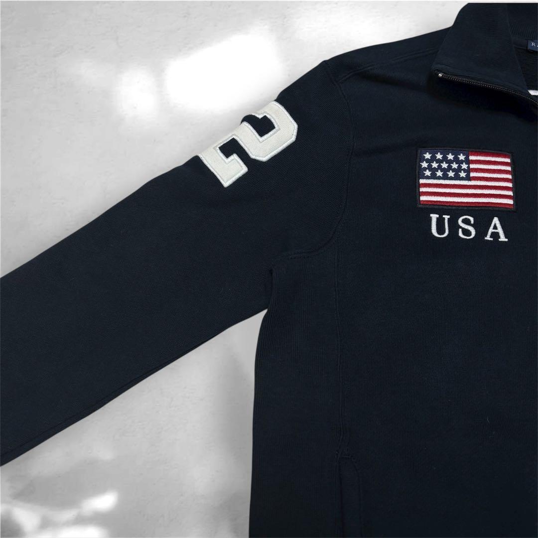 ラルフローレン USAフラッグ ビッグポニー ジップスウェット S