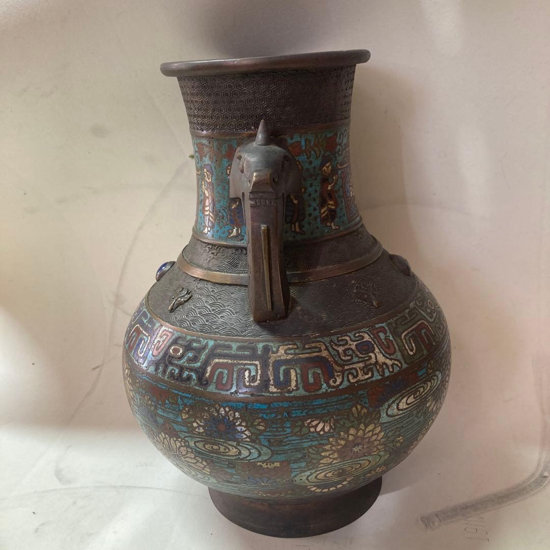 は*ま様 中国　銅　七宝焼　花瓶　アンティーク