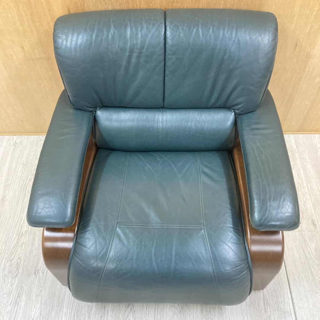 冨士ファニチア　FUJI FURNITURE　総革　1人掛けソファ A