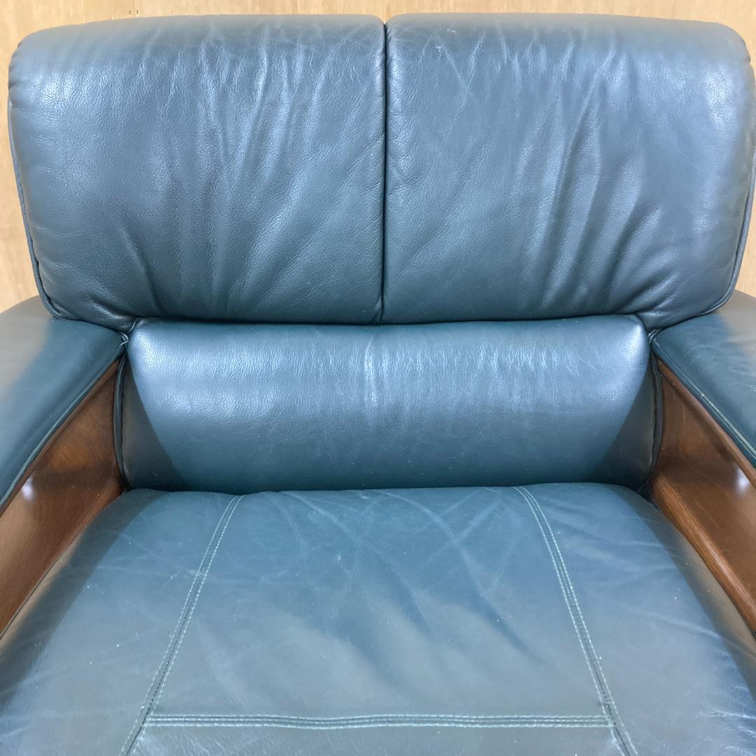 冨士ファニチア　FUJI FURNITURE　総革　1人掛けソファ A