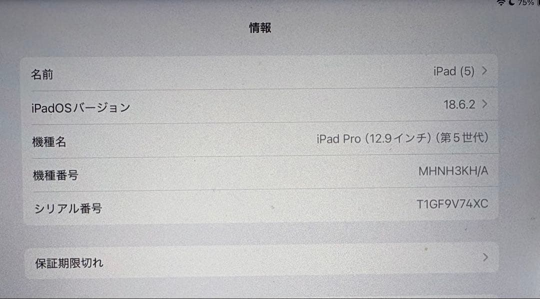 iPad Pro 第5世代　12.9インチ 256GB WiFiスペースグレー