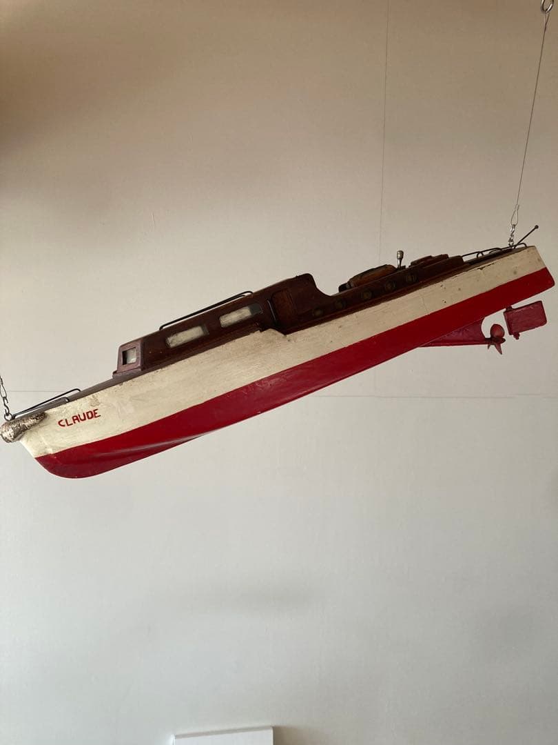 フランス製1940-50年代ハンドメイドビンテージシップボート　船　模型