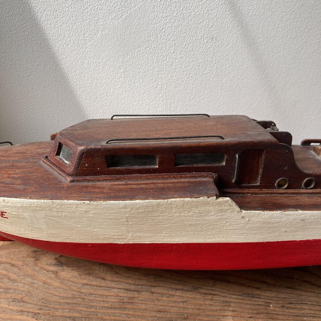 フランス製1940-50年代ハンドメイドビンテージシップボート　船　模型