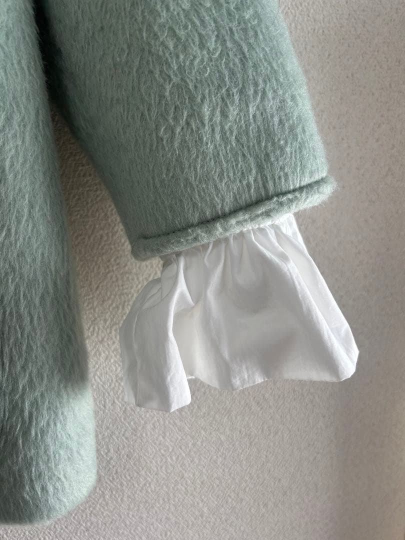 musubore フリルシャギージャケット グリーン