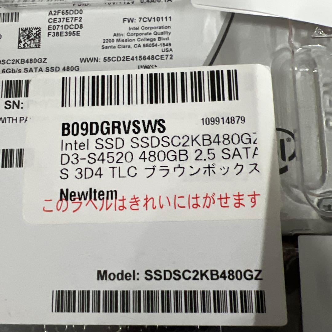 Intel SSD D3-S4520 480GB 2.5インチ
