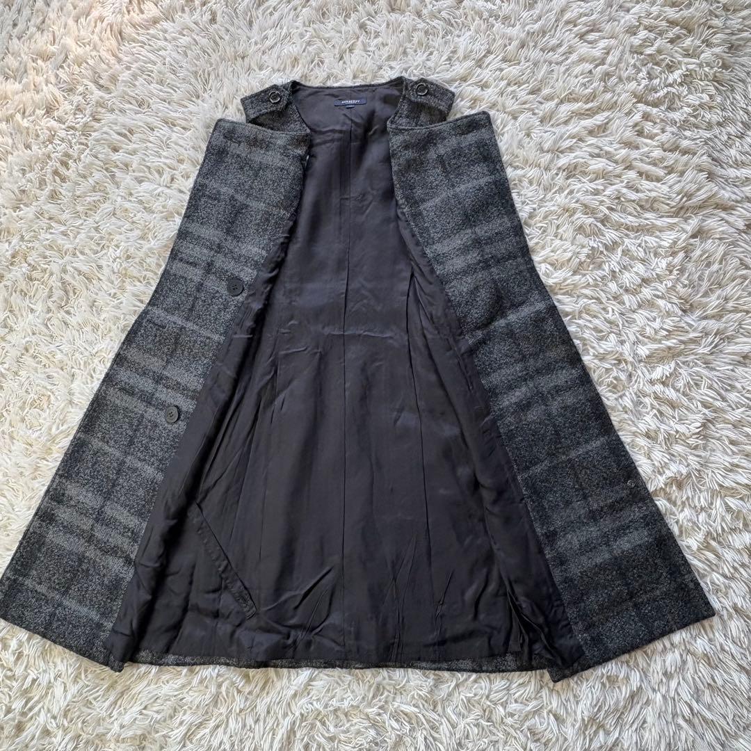 美品 BURBERRY LONDON ウールワンピース アルパカ混 グレー40
