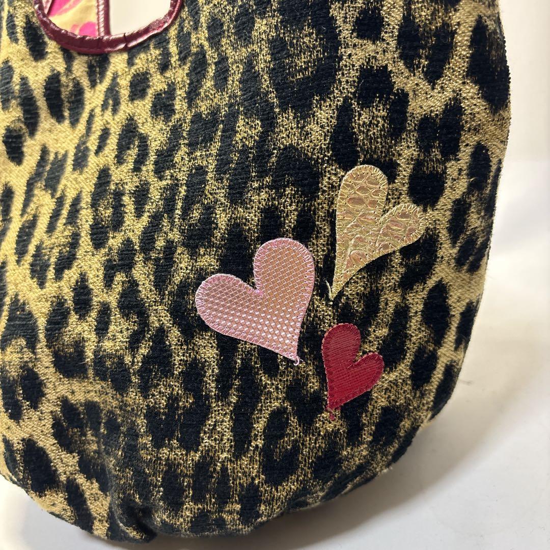 【美品】シンクビー！ アニマルハート ハンドバッグ レオパード 希少 ゴージャス