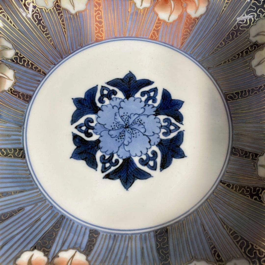 【古伊万里文】古伊万里の伝統　日本名窯　有田古伊万里文　染錦金ミル菖蒲文　花渕鉢