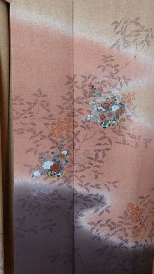 【美品】訪問着フルセット　正絹　袷　手描き　駒刺繍　金銀彩　唐織六通袋帯