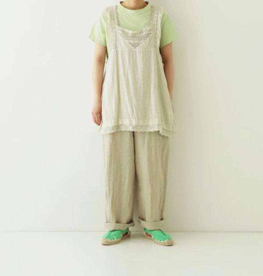 ネストローブ　nest Robe　リネン×レースキャミソール