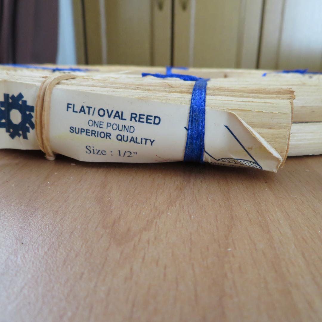 ③ハンドメイド　バスケット材料　リード　5点まとめて　約2,250g　木製かご籠