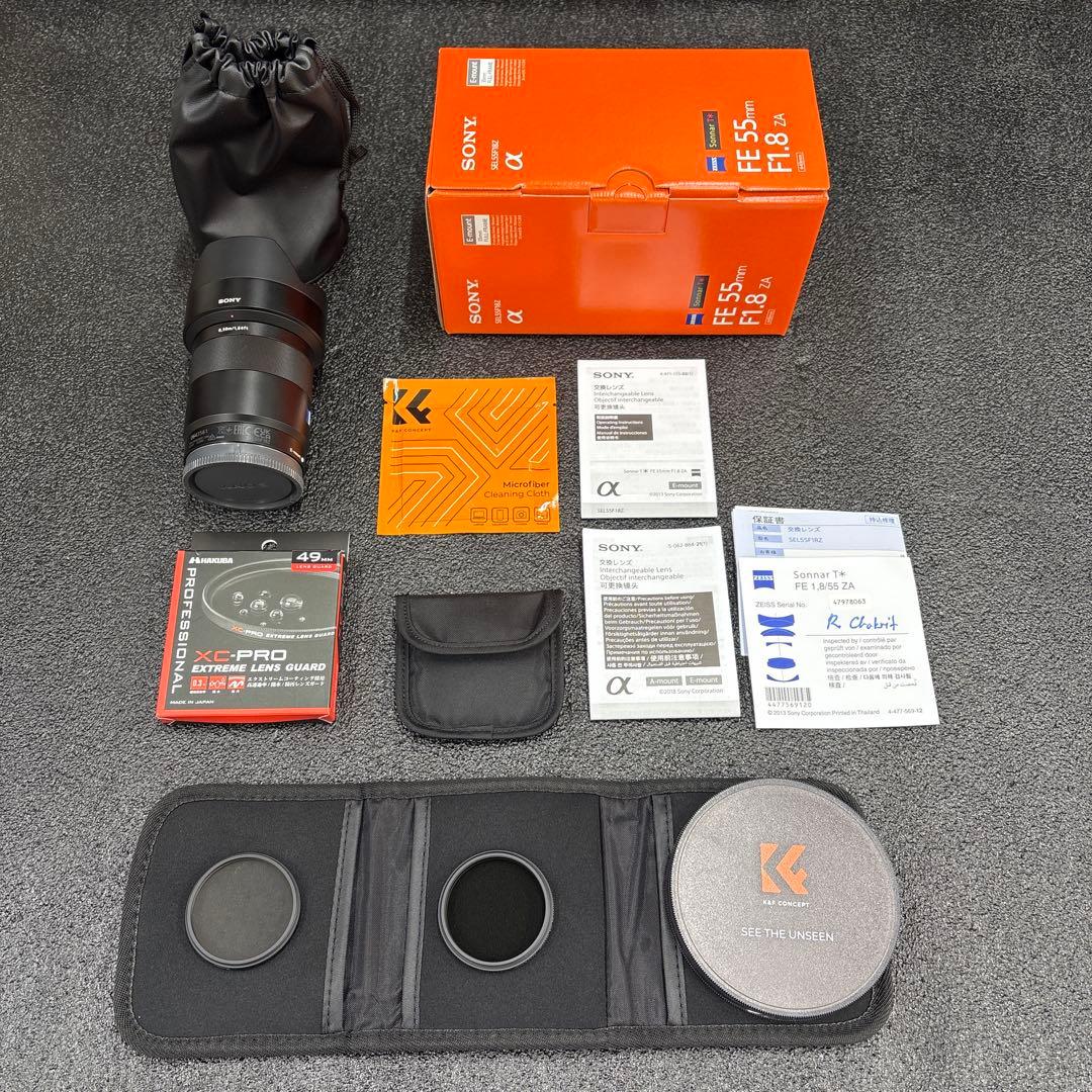 SONY T*FE55mm F1.8 ZA レンズ レンズフィルター3種類付き