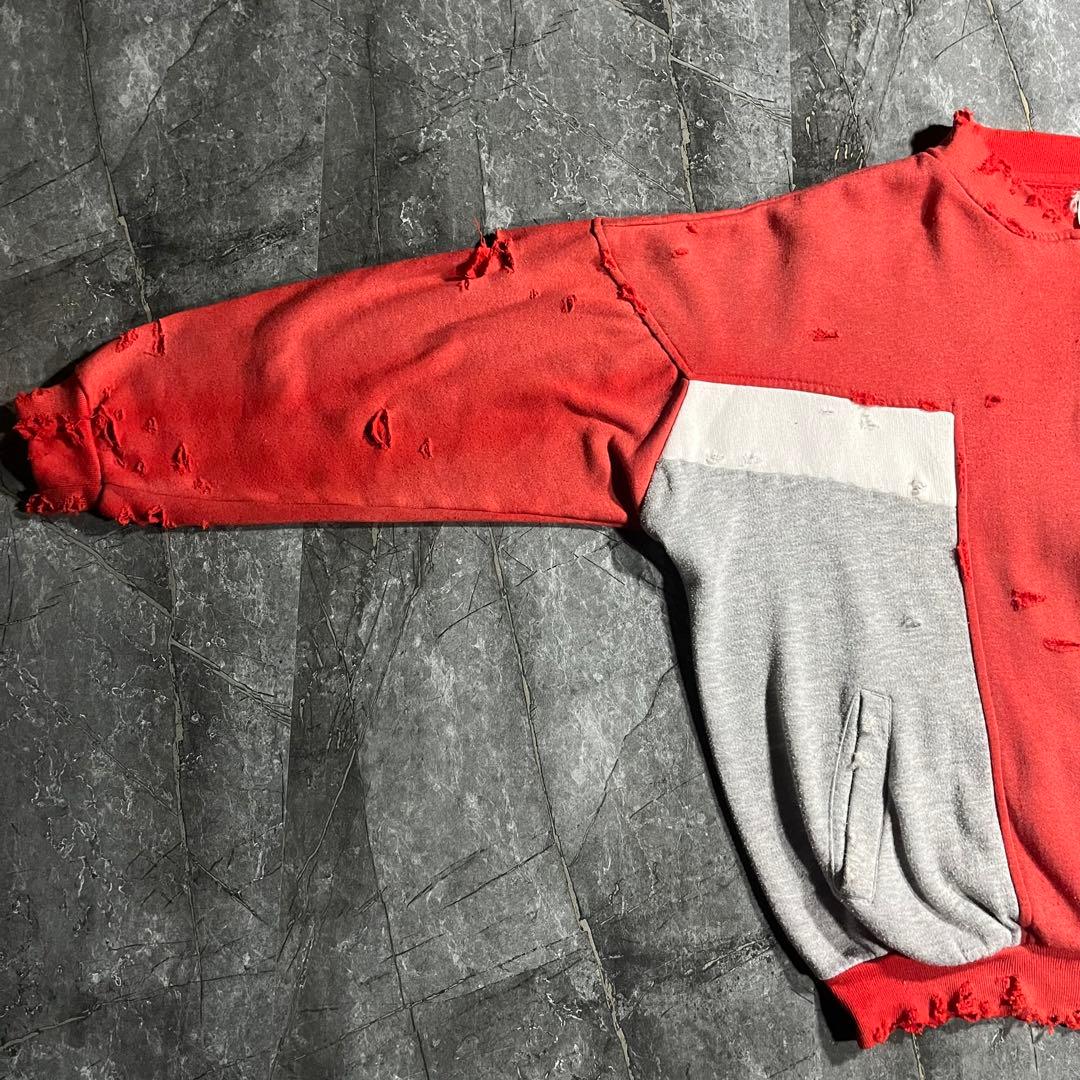 adidas 80s ボロ ジャージ スウェット 鬼フェード 赤 オリジナルス