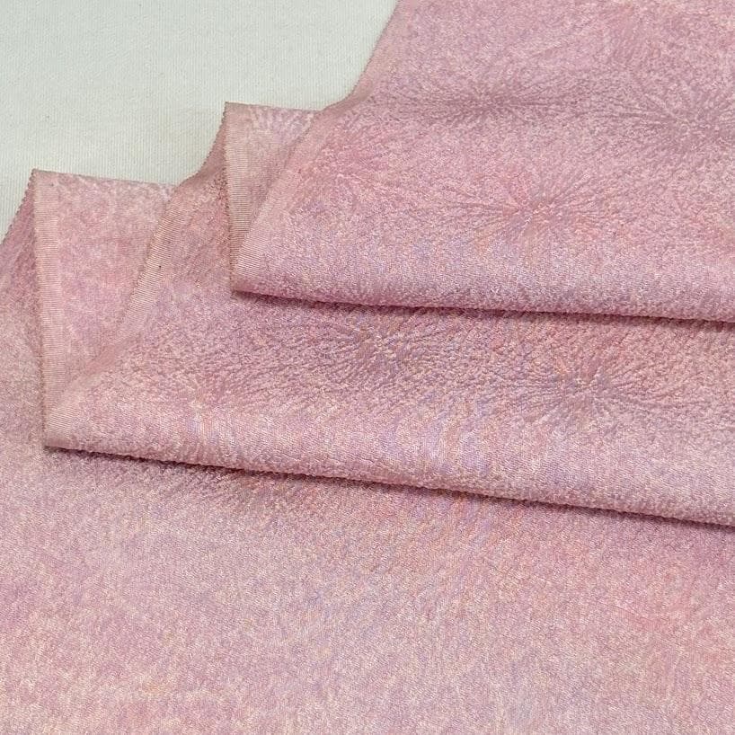 ゆりのはな　色無地着尺　絹扇　反物　八掛付き　紋ちりめん　堅牢染　正絹　B905