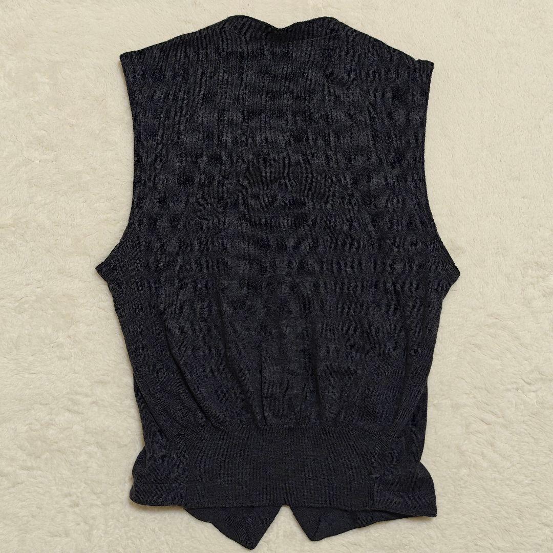 美品✨グランサッソ　ウールニットベスト　チャコールグレー　M相当