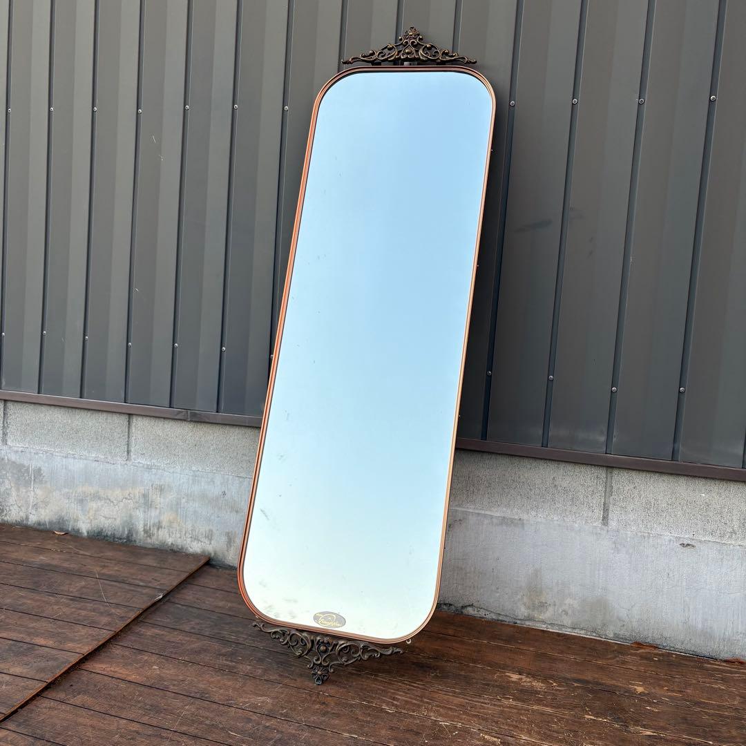 C1 DAISO ブロードミラー 昭和レトロ 装飾アイアンフレーム 壁掛けミラー