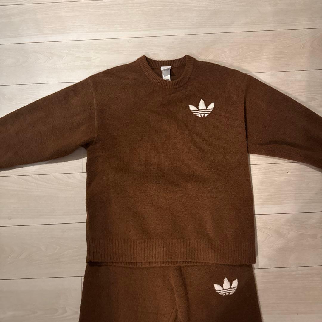 adidas ブラウン スウェットセット XS