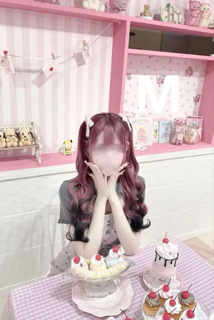 るり❣️モノグラムアンサンブルワンピース ピンク／グレー M