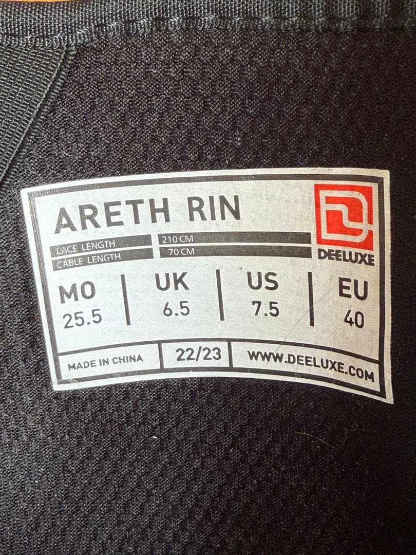 DEELUX　AREth RIN 25.5 22-23 インナー新品 25.5