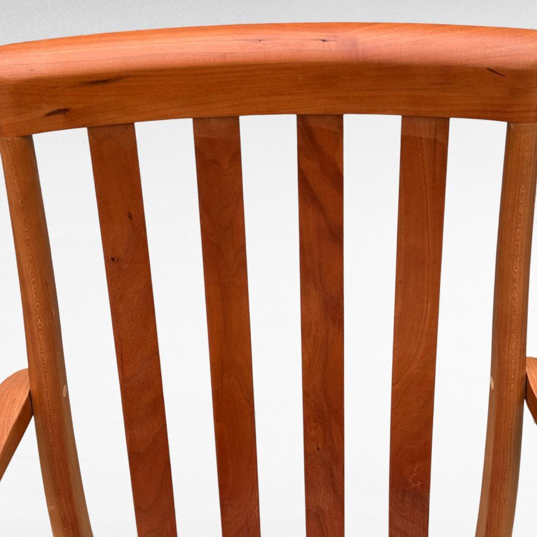 ①美品 ナガノインテリア 高級本革チェア DC322 ブラックチェリー