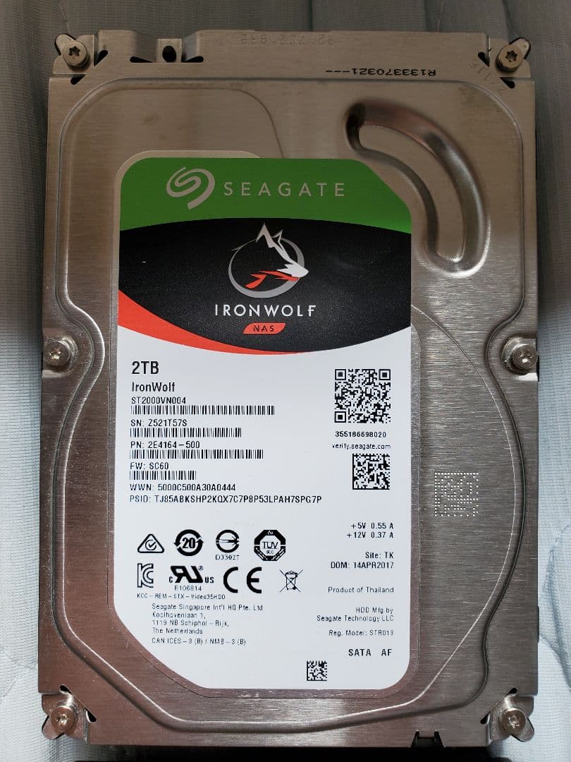 Seagate IronWolf 2TB HDD 4台セット 計8TB