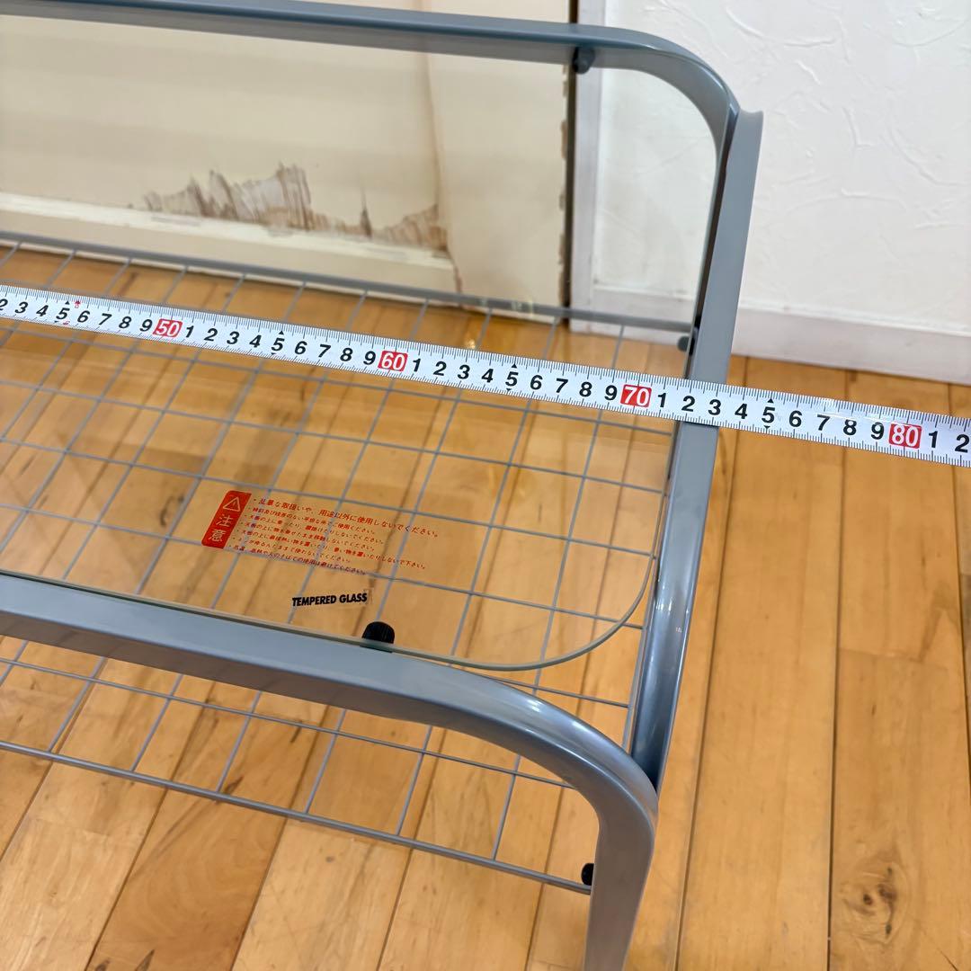 ☆新品☆レトロポップ　80‘s ガラス　センターテーブル　コーヒーテーブル