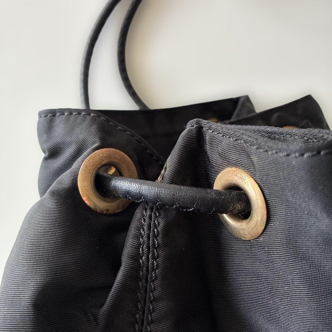 CELINE セリーヌ　黒 ドローストリング ショルダーバッグ