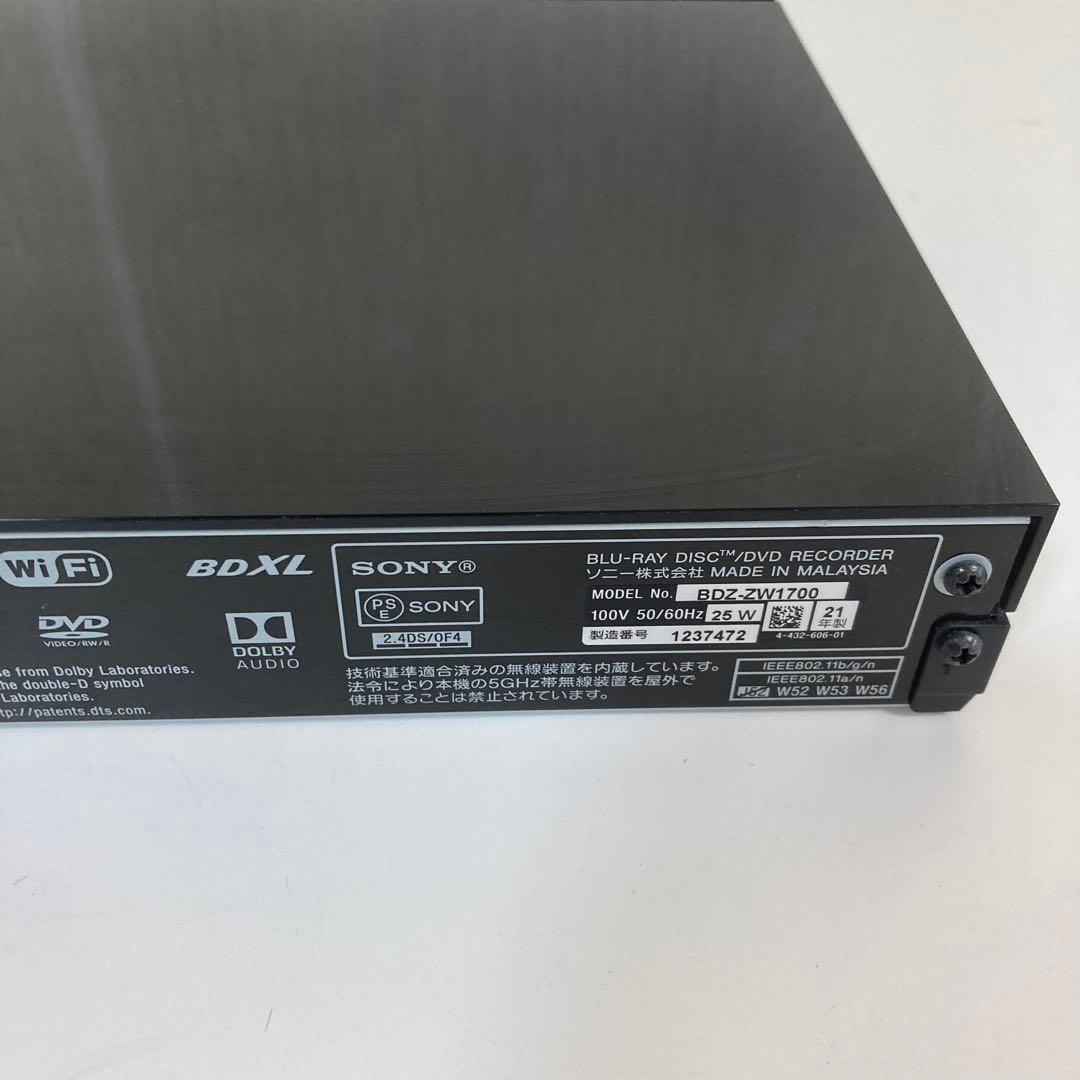 ソニー 4k ブルーレイ レコーダー 2021年製 BDZ-ZW1700