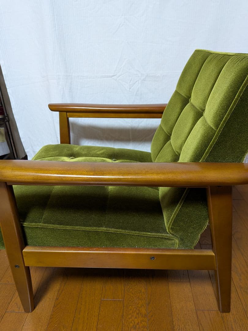カリモク60kチェア　モケットグリーン 1人掛けソファ