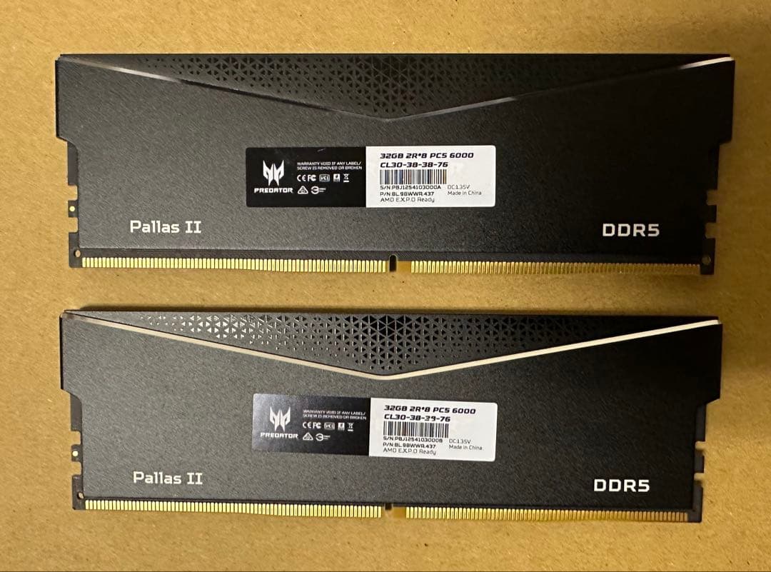 メモリー Acer Predator Pallas II DDR5 64GB 6000