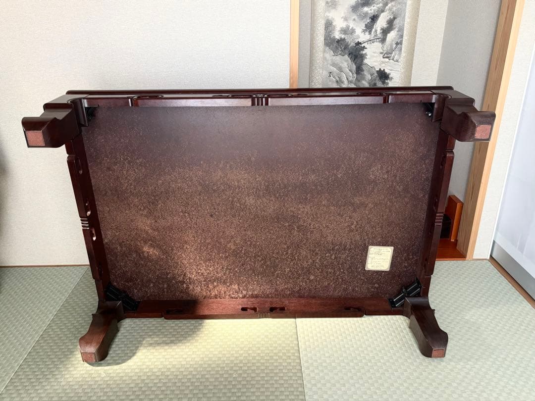 平安家具・昭和レトロ座卓｜天然木アサメラ 材・脚取り外し可|ヴィンテージ