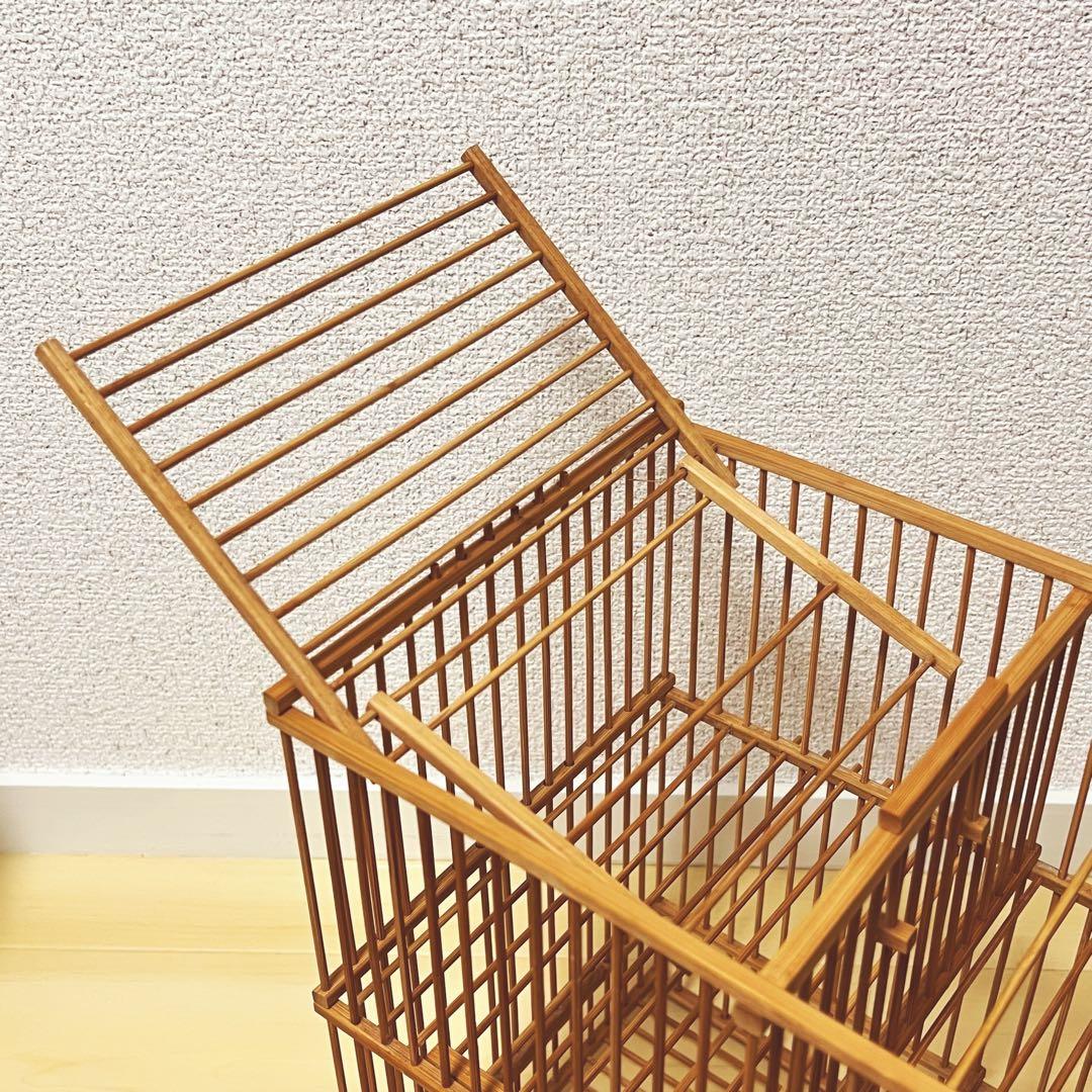 【蔵出し出品】竹製 鳥籠 落とし籠