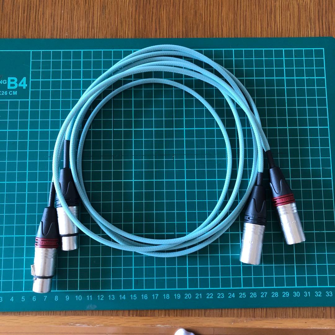 オヤイデ φ0.5㎜ 4N 純銀単線 140㎝ ペアー XLR ケーブル