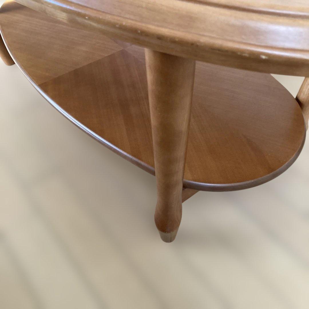 マルニ木工　オーバル　木製ガラステーブル　センターテーブル