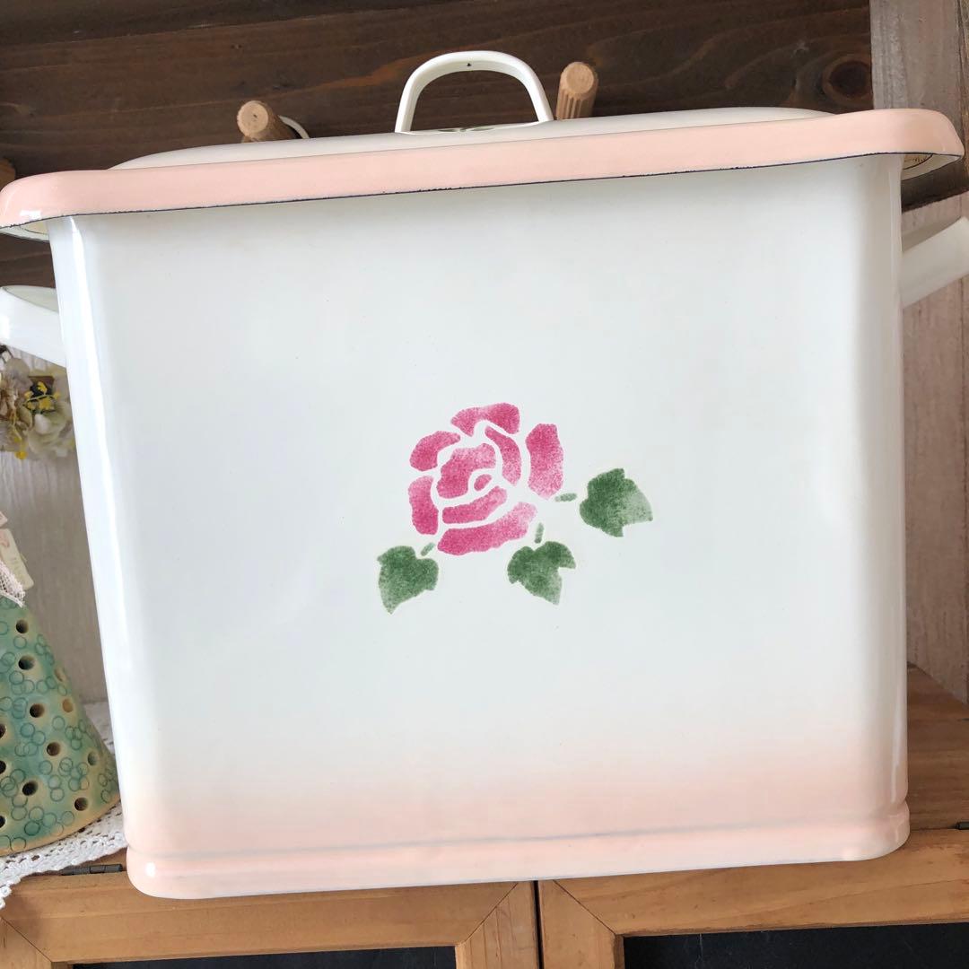 平成レトロ　マニーローズ　ホーロー容器　ミディS 廃盤品