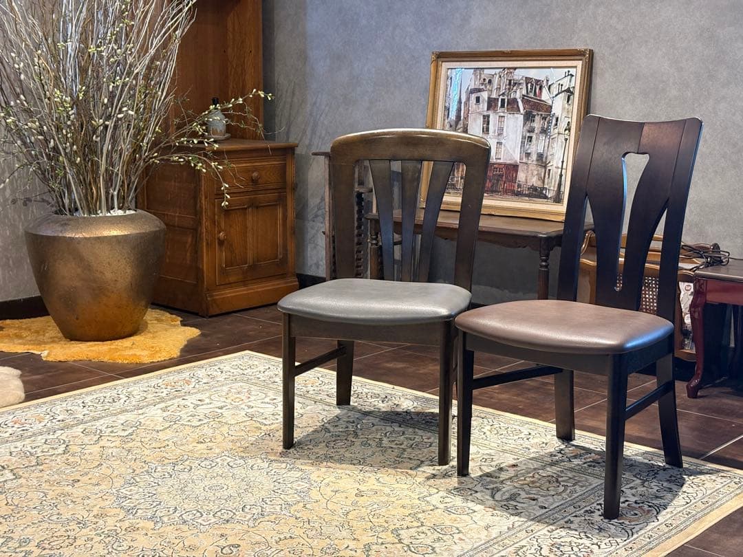 ③karimoku カリモク ダイニングチェア リビングチェア 合皮レザー YN