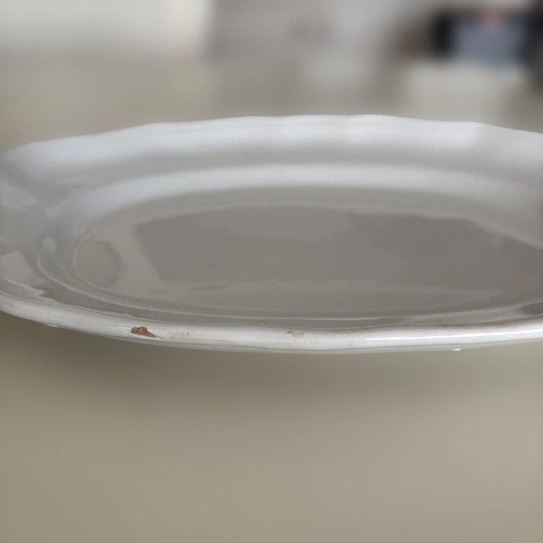 フランスアンティーク ムスティエ 花リム オーバル皿