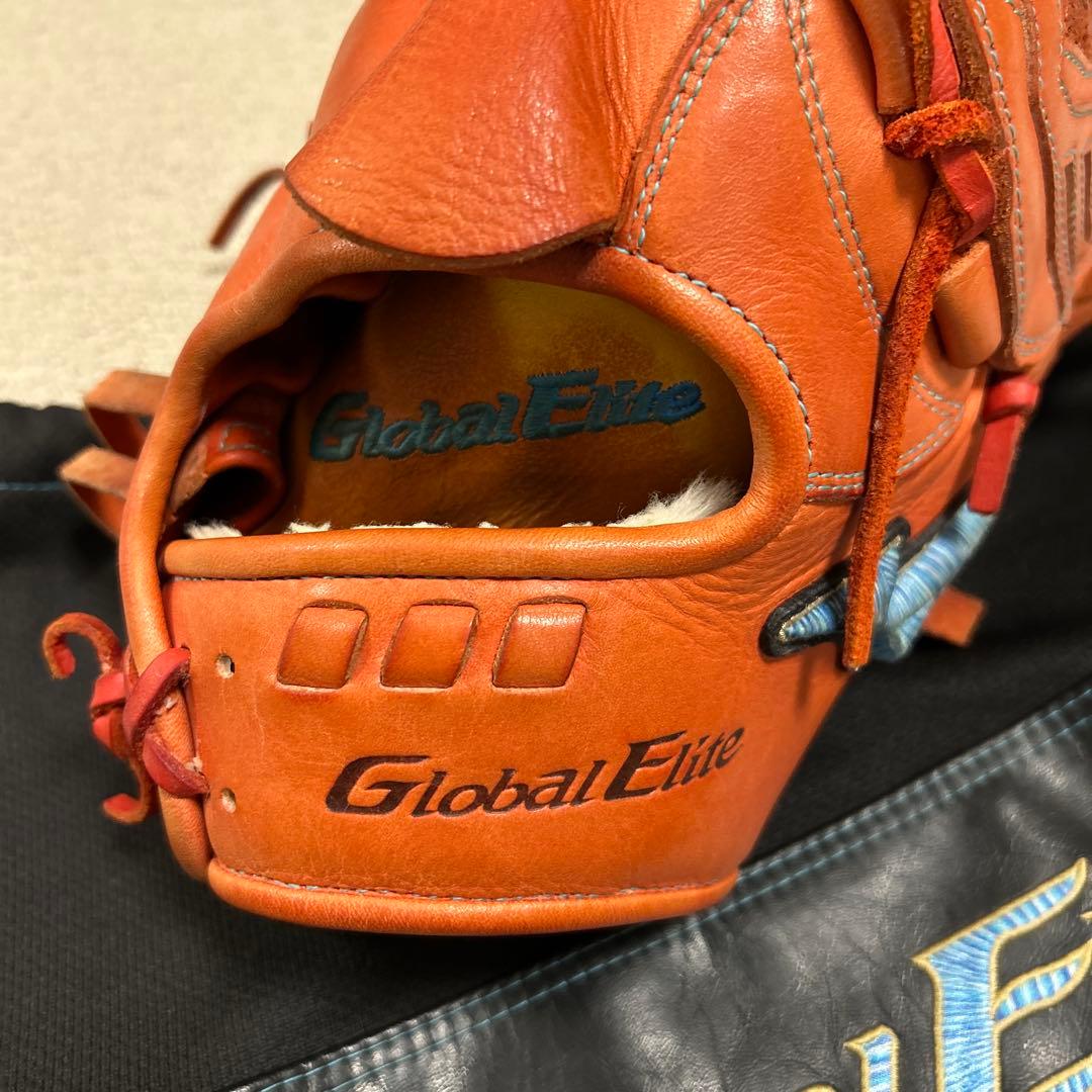【ミズノ】グローバルエリート軟式投手用　グラブ　ダイバーシティブルー　専用袋付き