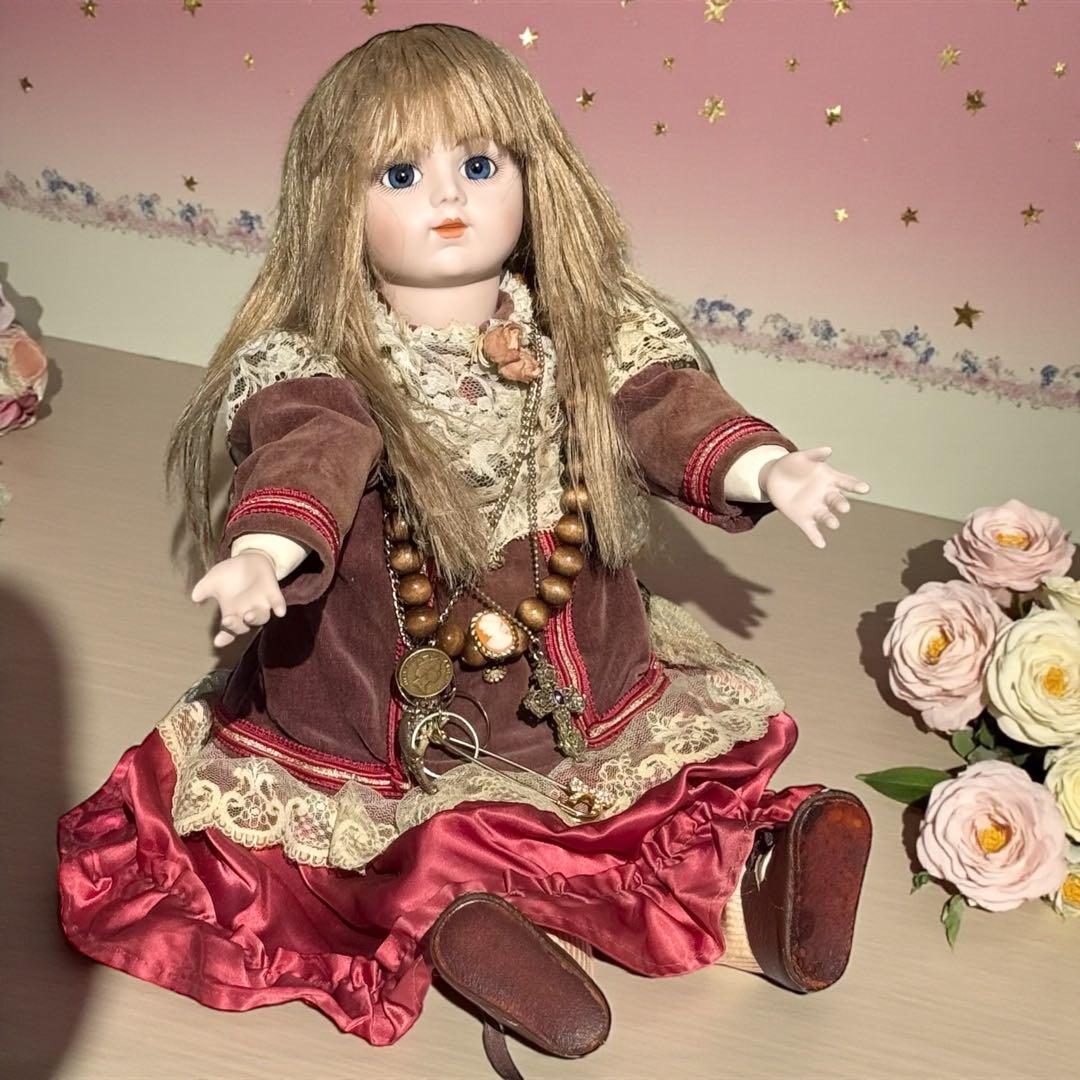 焼きみかん ビスクドール ブリュ ジュン ローズレッドドレス レッドボネ