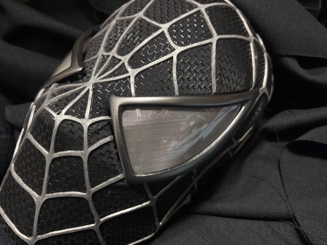【激レア】スパイダーマン　マスク　ブラック　トビーマグワイア　コスプレ