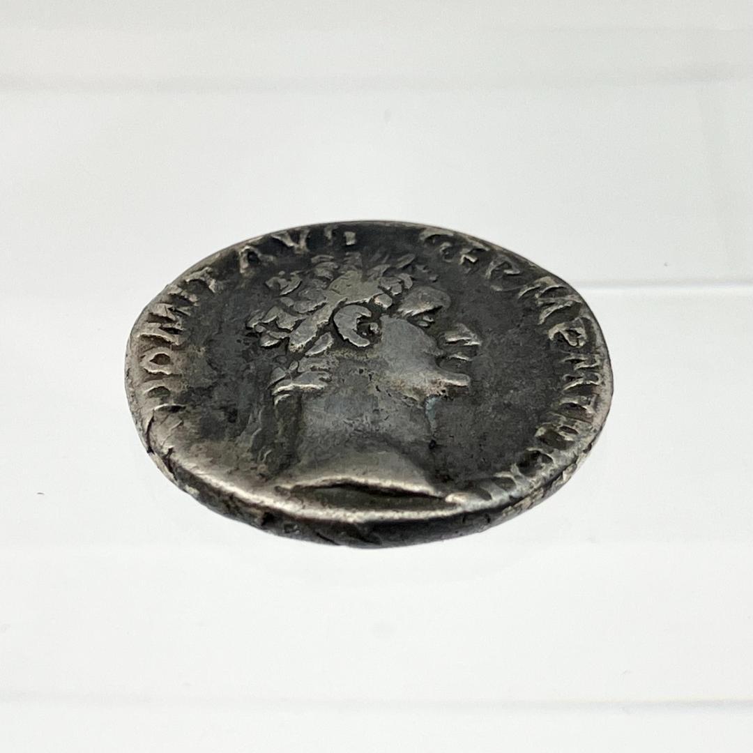 希少 古代ローマ帝国 デナリウス銀貨 ミネルヴァ アンティーク