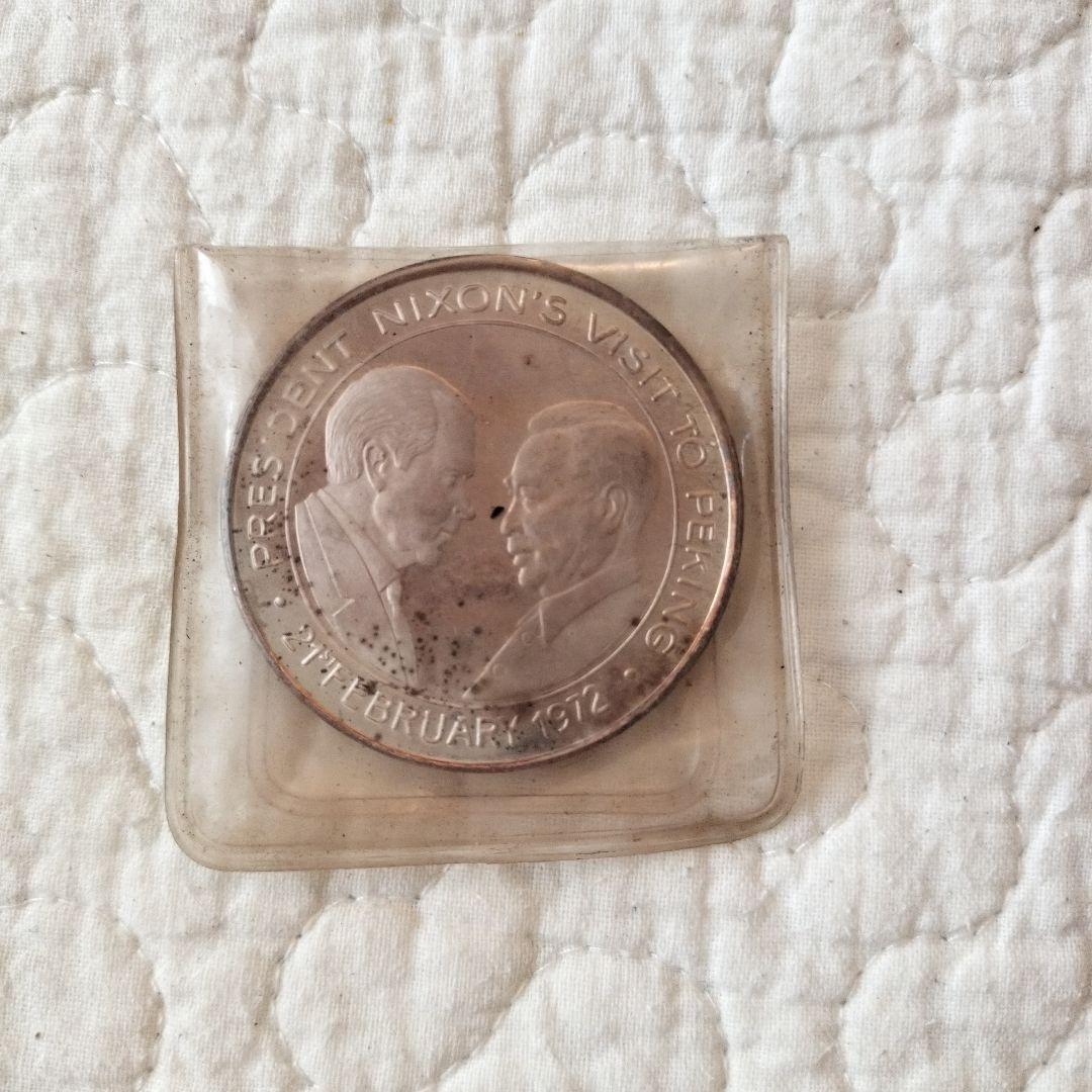 は*ン様 【中古品】ニクソン大統領　北京訪問　1972年2月21日　記念メダル