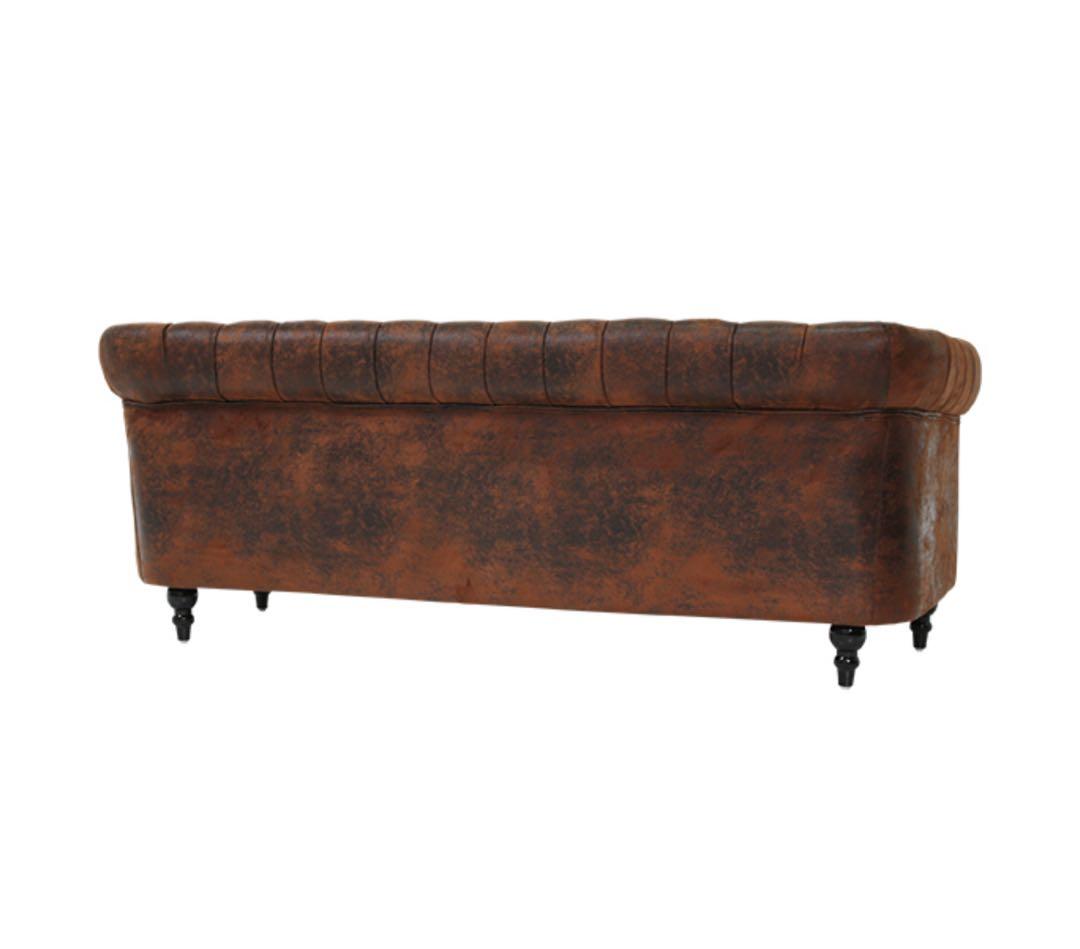 チェスターフィールドソファ、ブラウン、アンティーク、レトロ