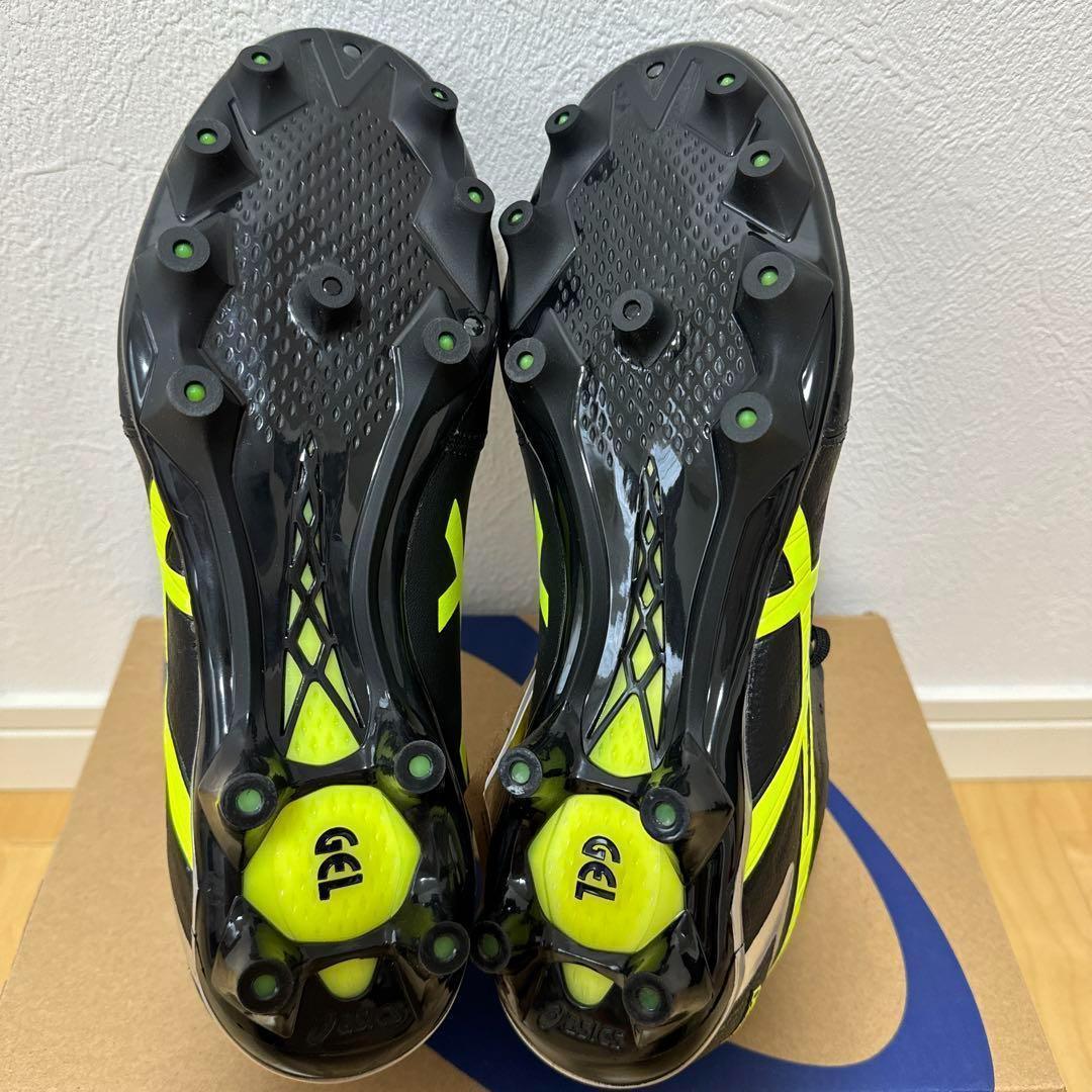 新品　asics DS LIGHT サッカー　スパイク　黒　黄色　27.5cm