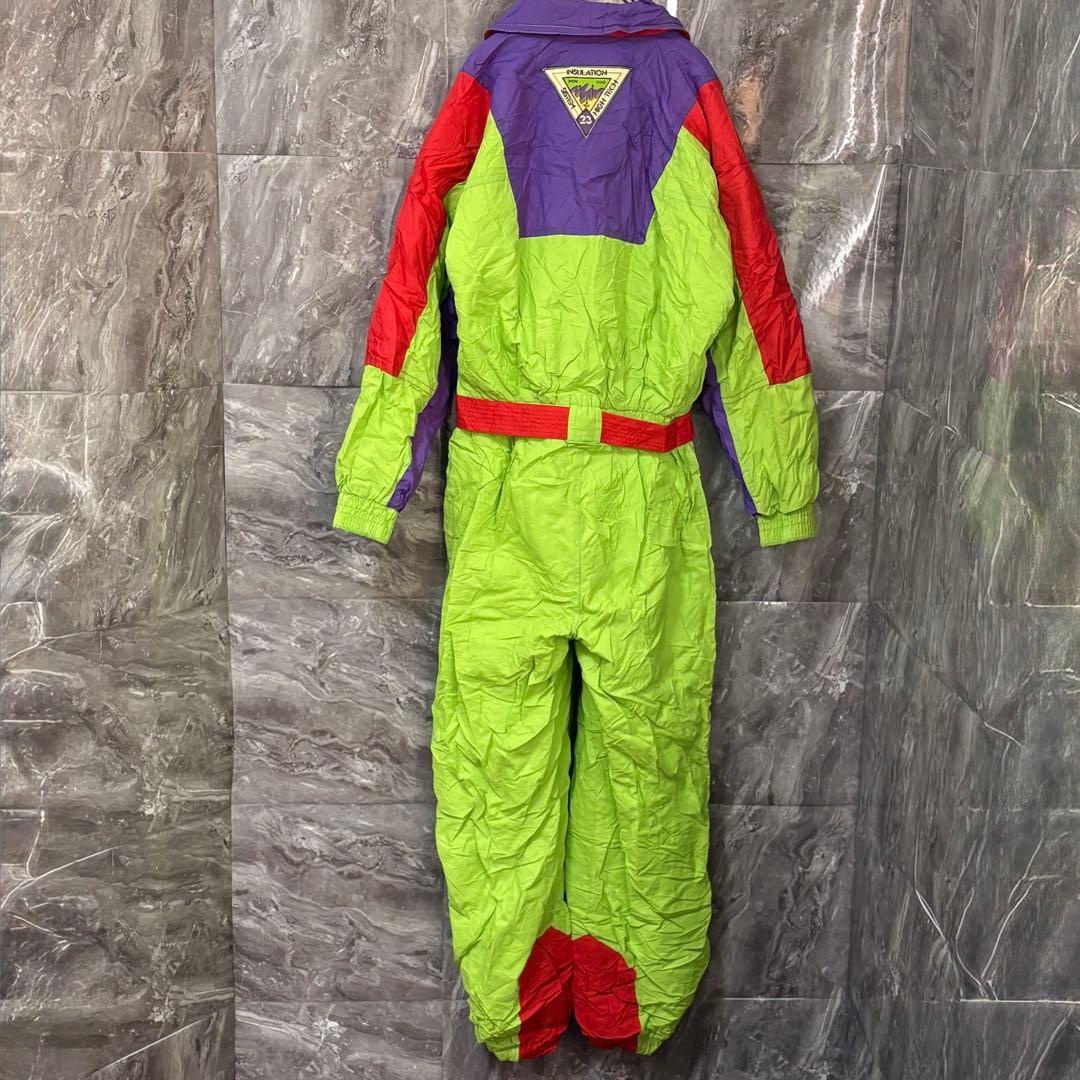 【希少/イタリア製】80s-90s スキーウェア つなぎ ネオンカラー
