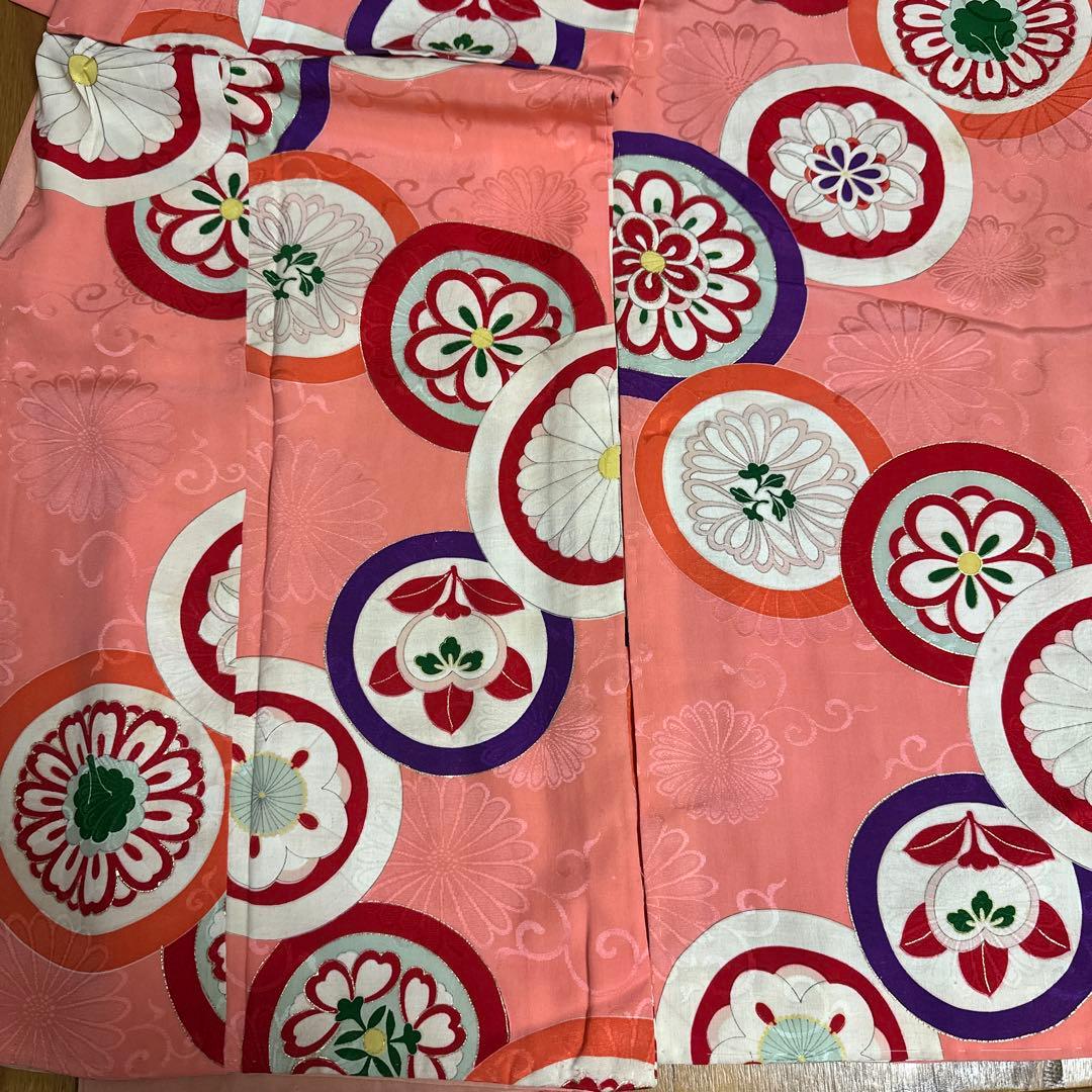 七五三　7歳　アンティーク正絹着物　正絹袋帯　長襦袢　小物セット