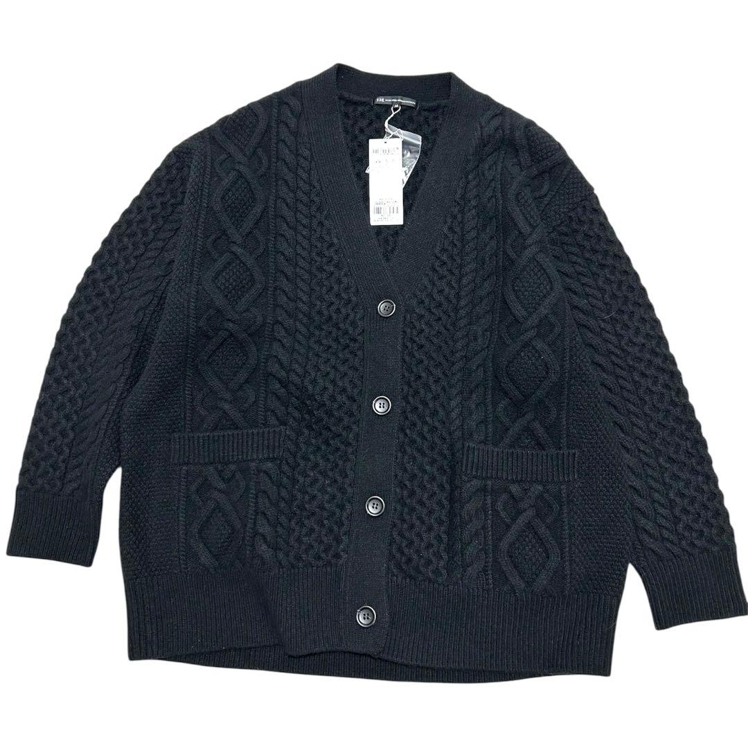 新品タグ付　23区　洗えるアランパターン　バルキーニット　カーディガン　黒　38