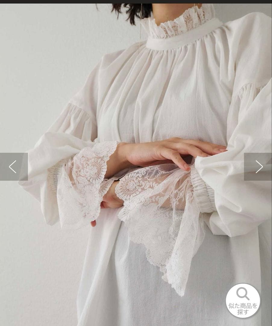 ウィムガゼットレースギャザーブラウス美品！