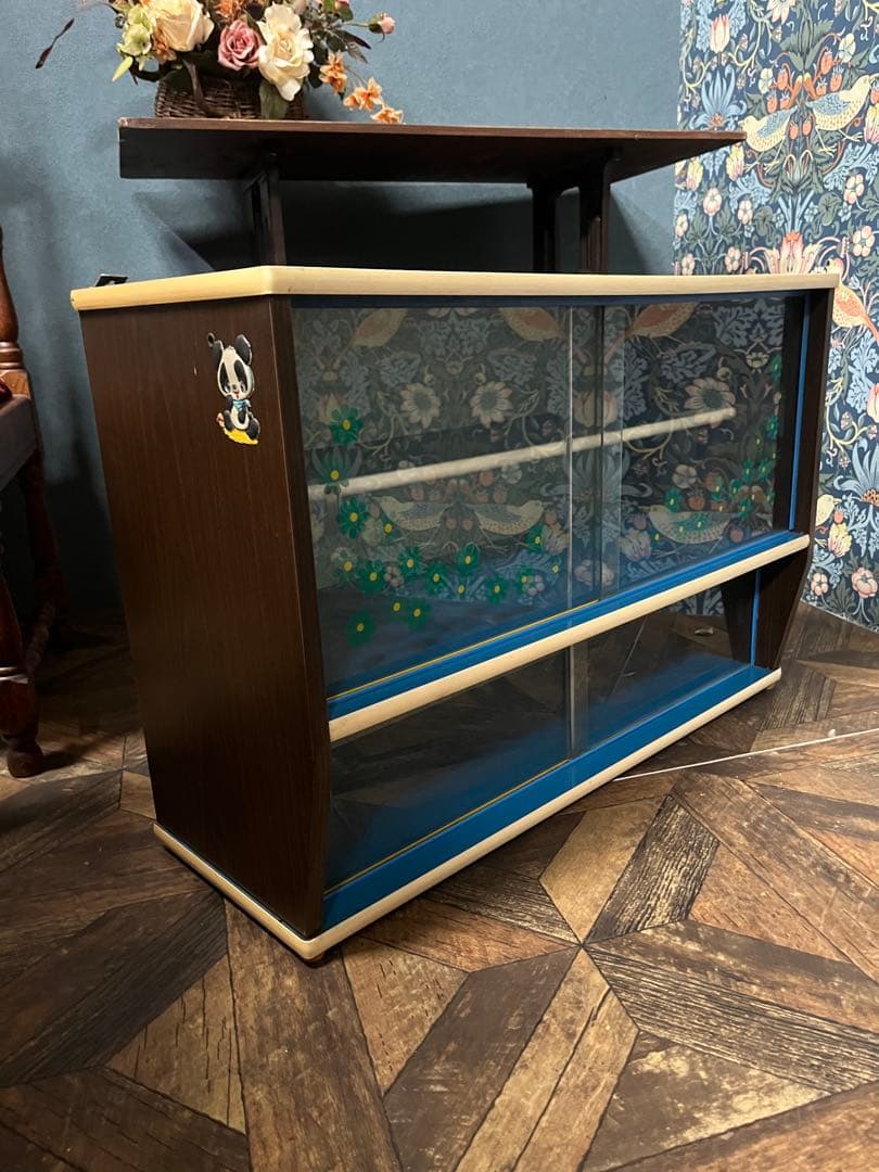 希少 釣り戸棚 レトロポップ 昭和レトロ 当時物 インテリア アンティーク 花柄